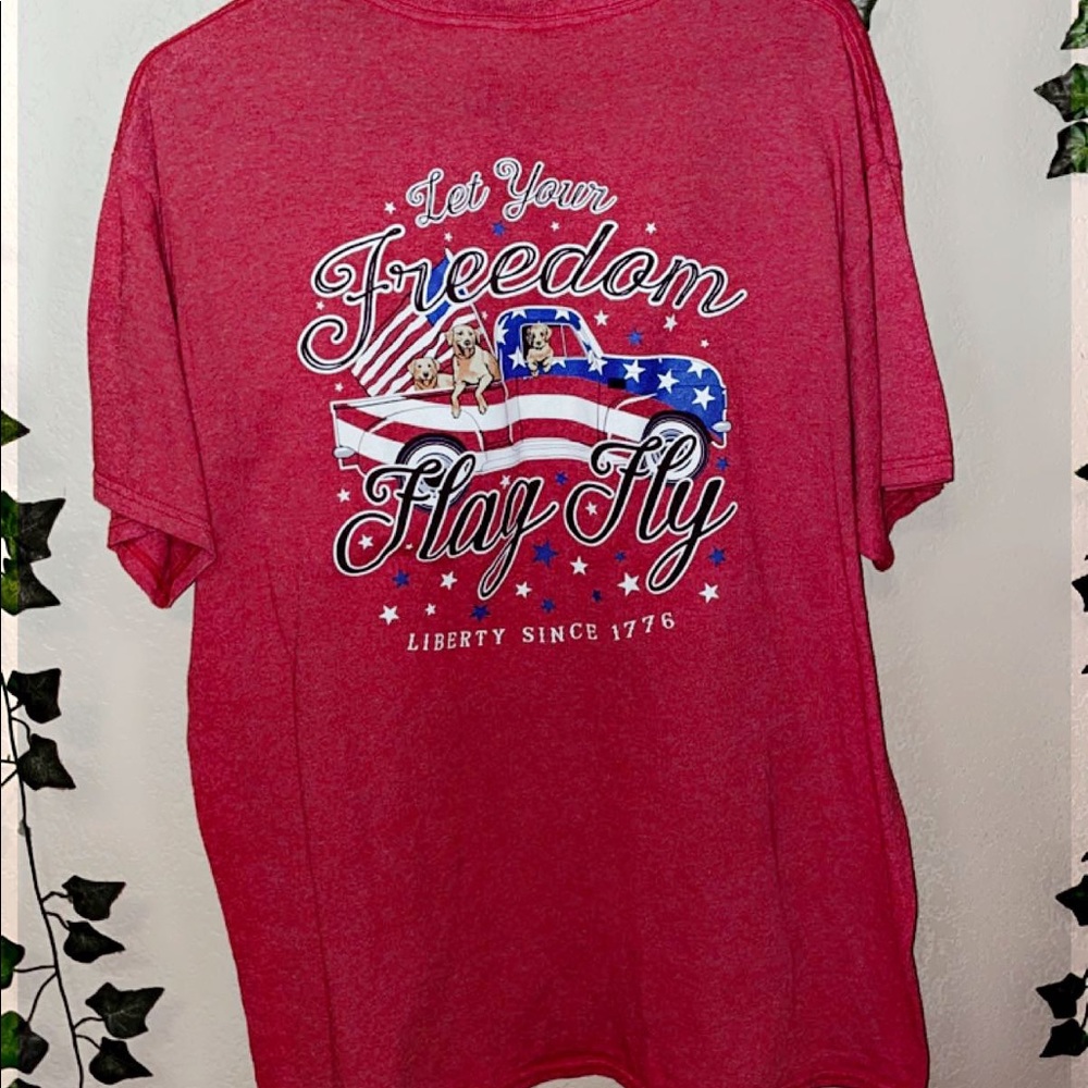 Forth of July shirt small stain should come out if washed haven’t worn it a lot